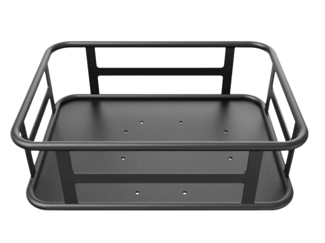 close-up view of larger rear rack