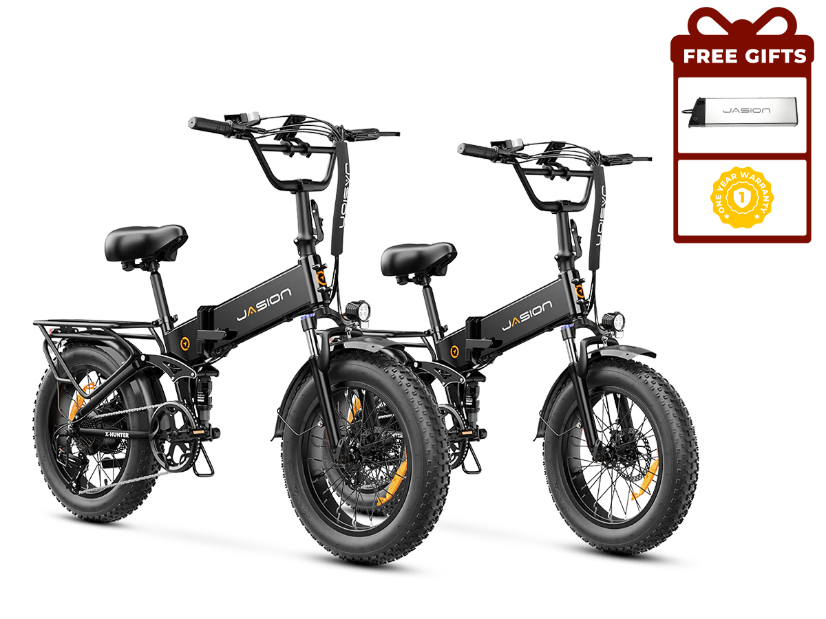e bike urban x Jasion Ebike Combo Sale X-Hunter*2, Blue+Blue / EBike+Rack+Fender*2