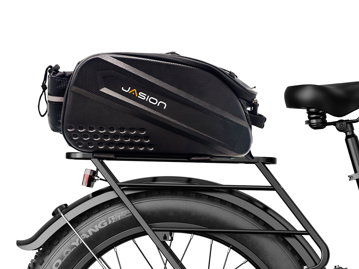 Rear rack tail bag mounted on bike rack