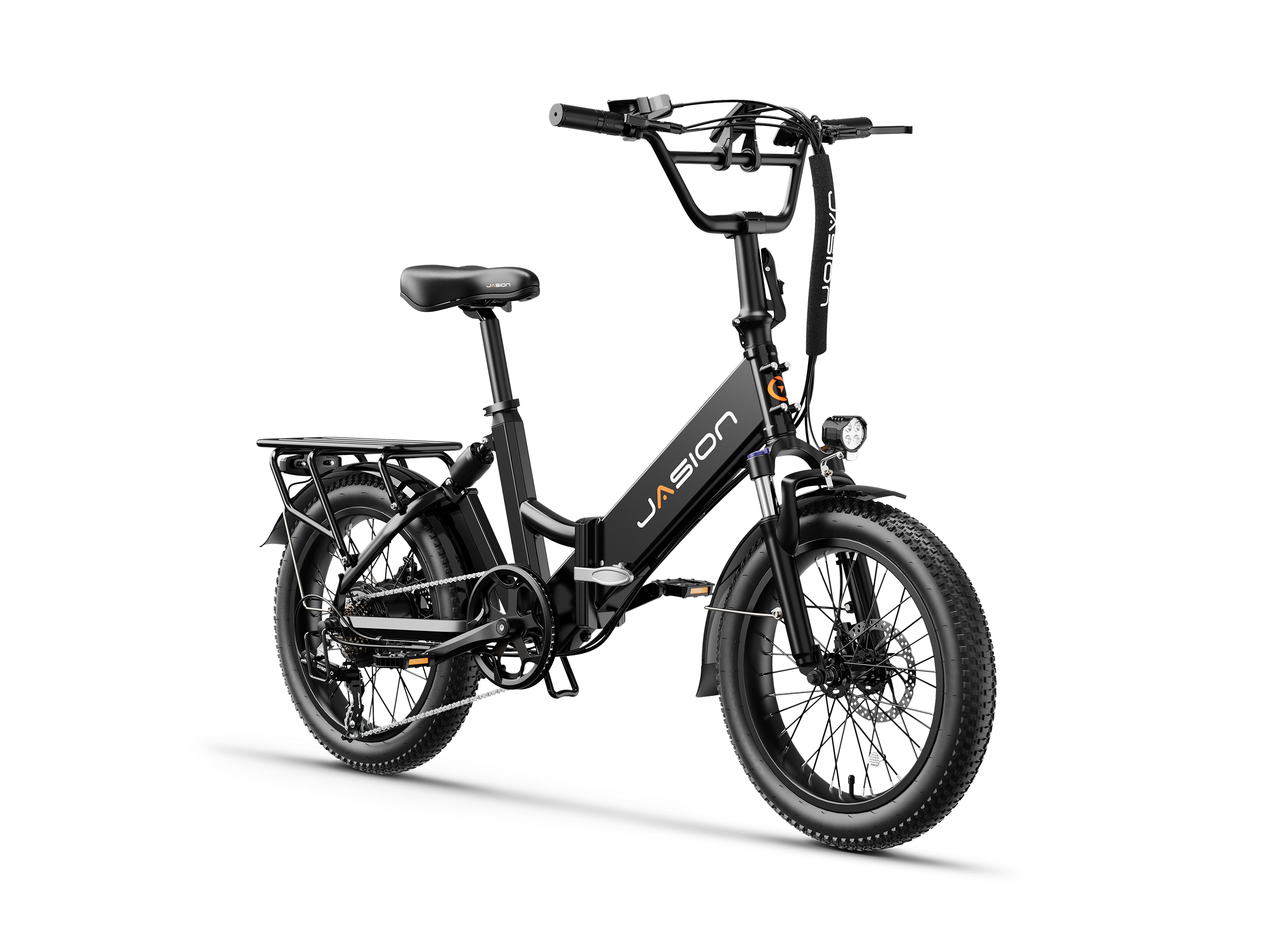 JasionBike EB7 ST refurbished electric bike in black front three-quarter view