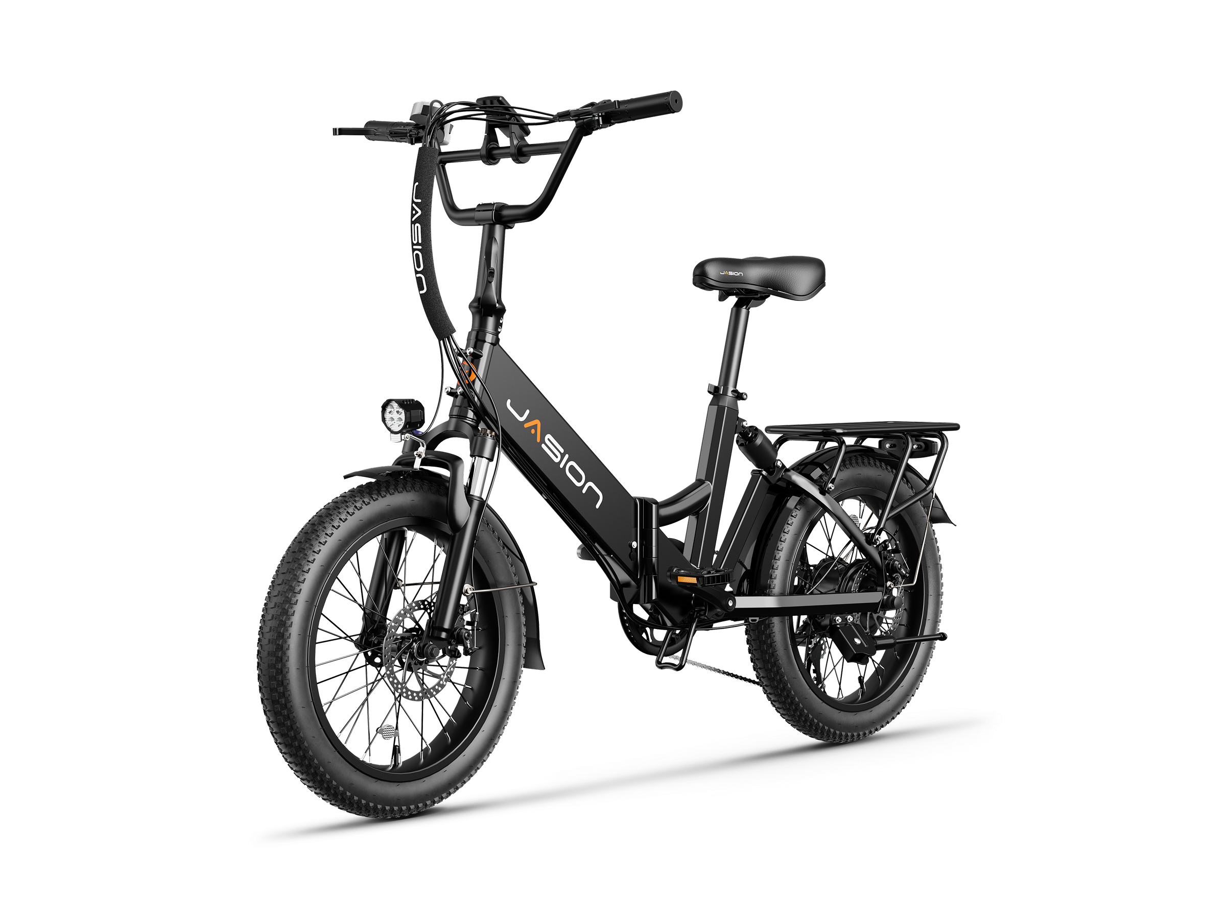 JasionBike EB7 ST refurbished electric bike in black rear three-quarter view