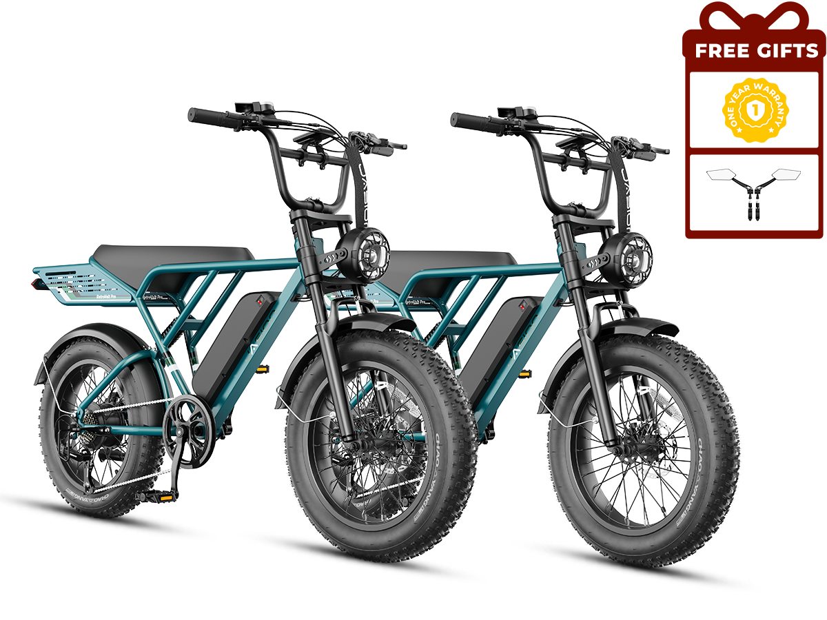 JasionBike RetroVolt Pro retro fat tire electric bike combo – dual Venom Green