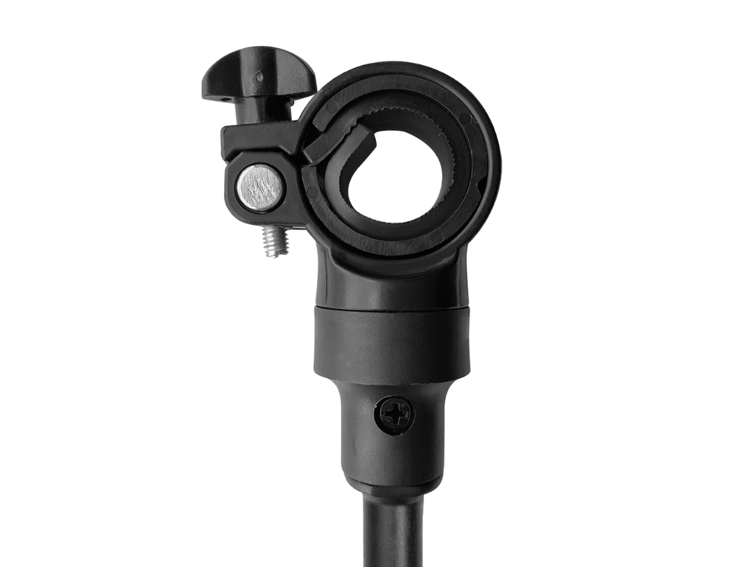 close-up view of bike mirror handlebar mount