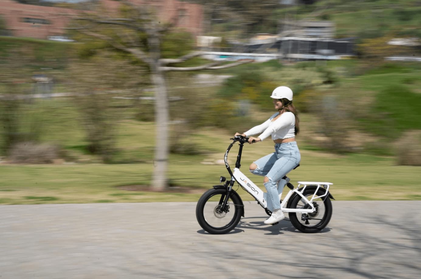 woman on jasion ebike