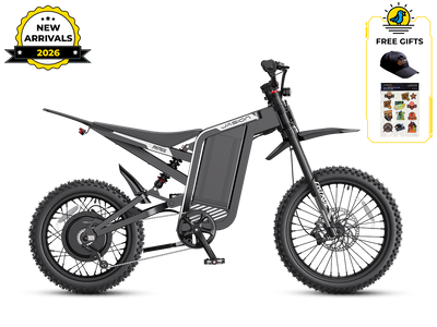 JasionBike Patrol 52 off-road electric dirt bike – Stealth Black full side view