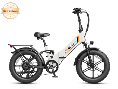 JasionBike X-Hunter ST electric bike in Arctic White front three-quarter view