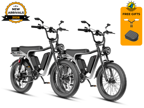 JasionBike RetroVolt Max duo bundle – two retro fat tire electric bikes front angle view