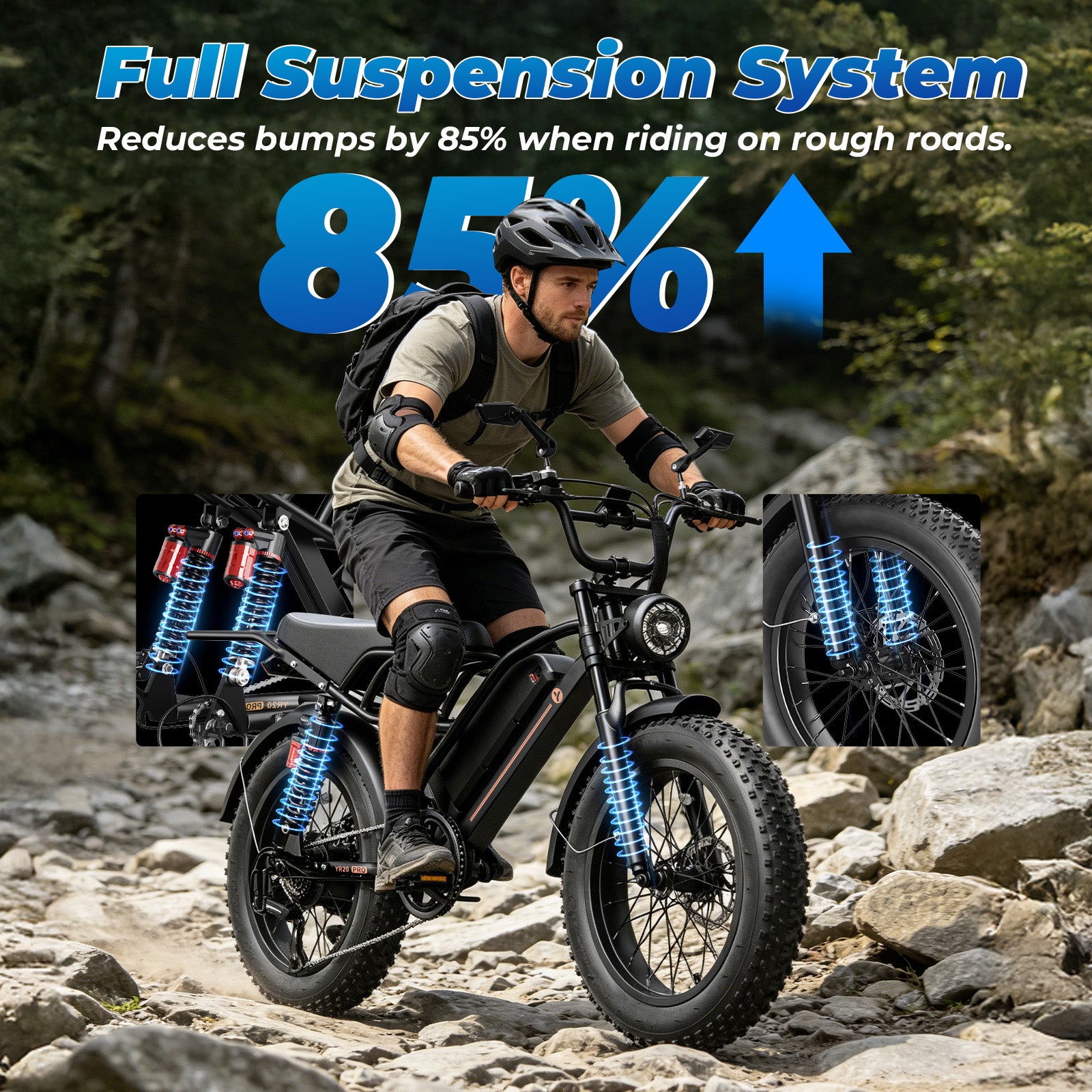 Jasion YR20Pro Electric Bike,3000W Peak Motor&32MPH Ebike,50V 20AH Battery