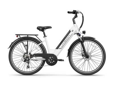 JasionBike EB5 Roamer ST step-through electric bike – White full side view