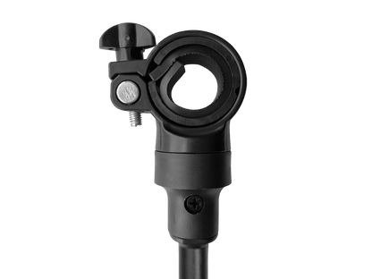 close-up view of bike mirror handlebar mount